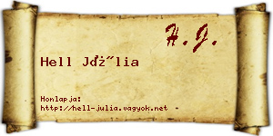 Hell Júlia névjegykártya