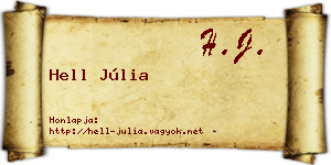 Hell Júlia névjegykártya
